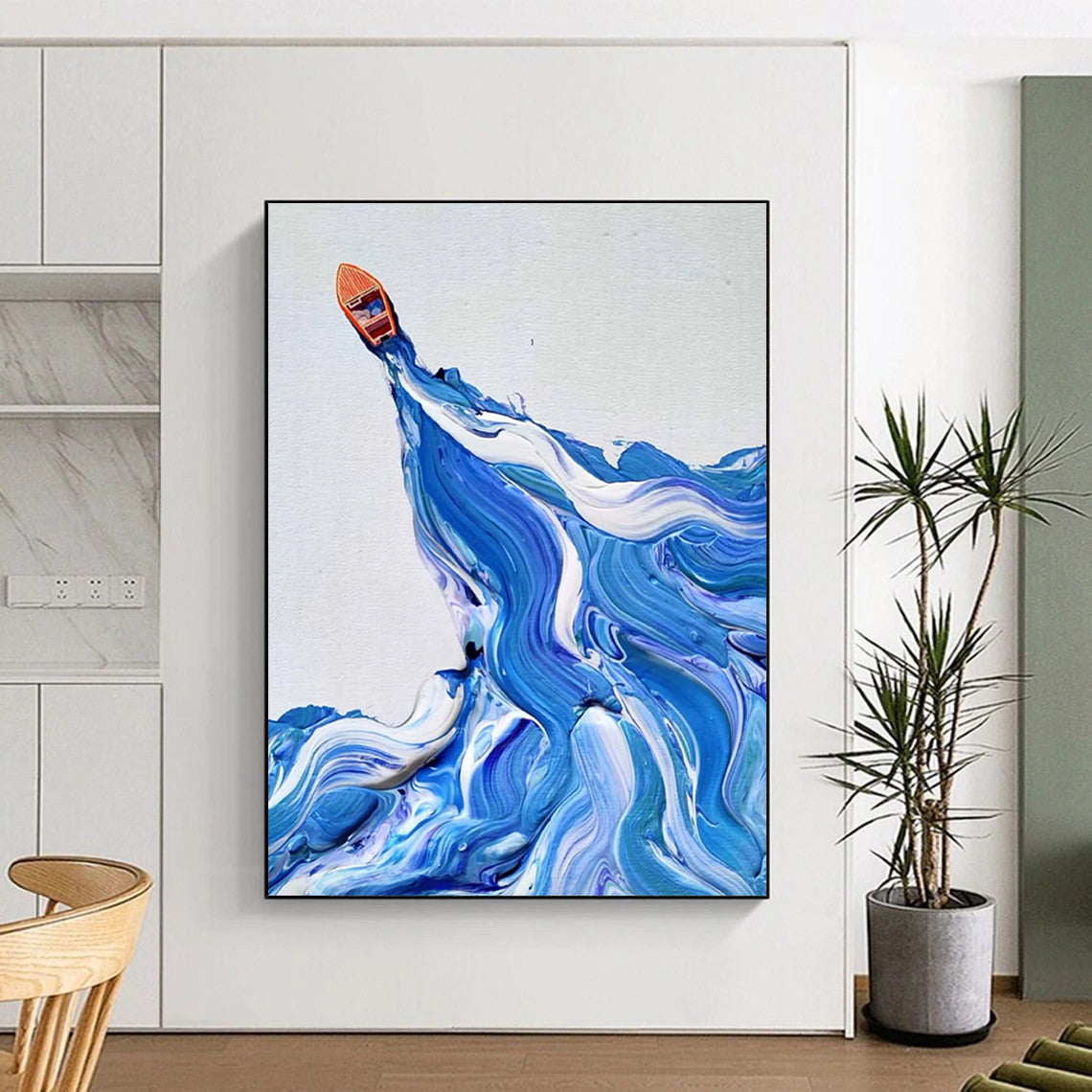 Custom Hand-Painted Abstract Artworks: Textured Wonders for Dining Room & Living Room DTP321
