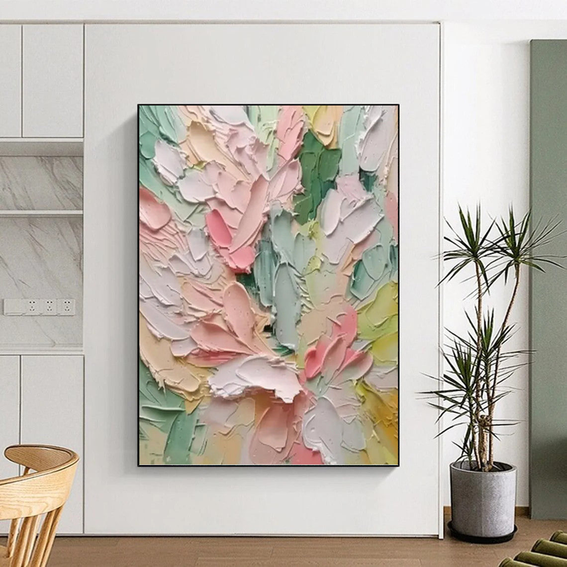 Elegant Hand - Painted Textured Abstract Canvas for Hallway & Living Room DKH1397