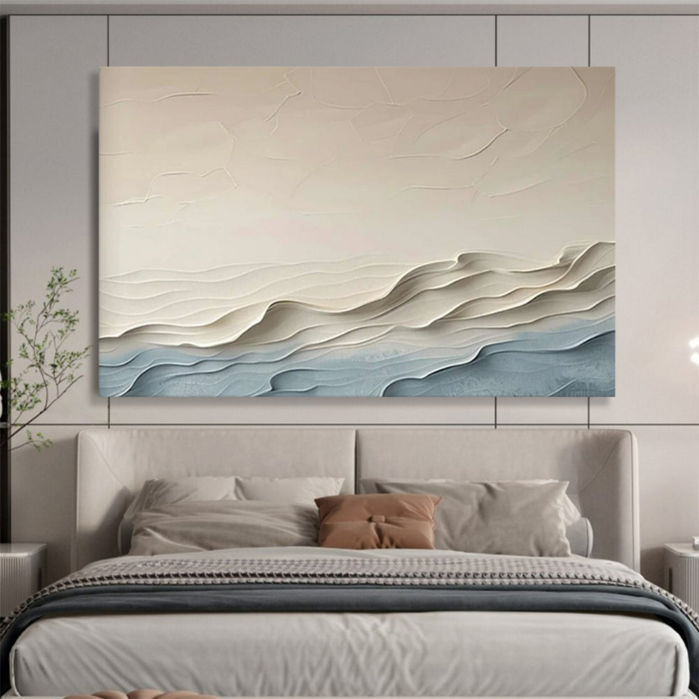 Textured Neutral Waves - Serene Living Room Art DLZ251