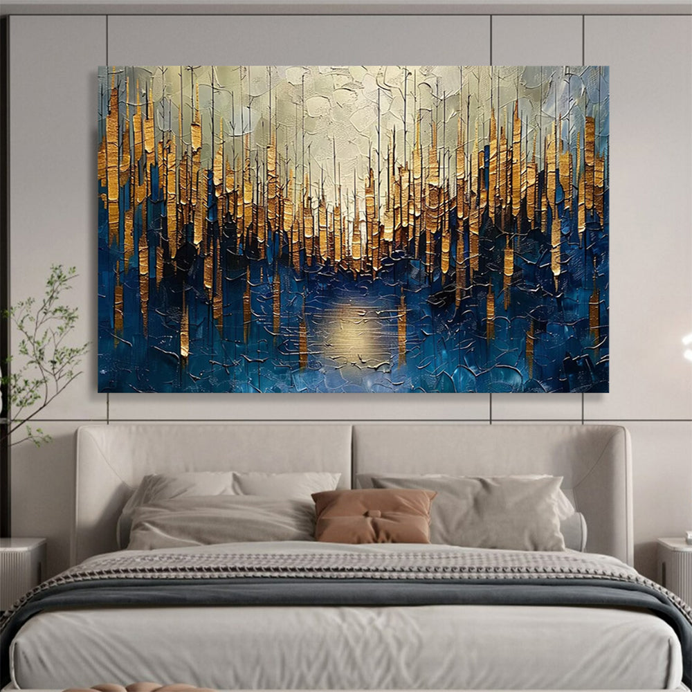 Golden Forest Abstract: A Luxurious Nature - Inspired Masterpiece DLZ157