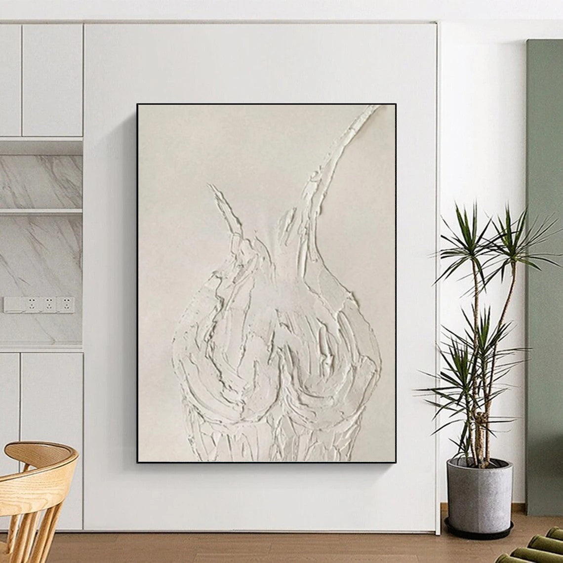 Oversized Custom Textured Hand - Painted Abstract Mural for Hallway & Entryway DKH0990