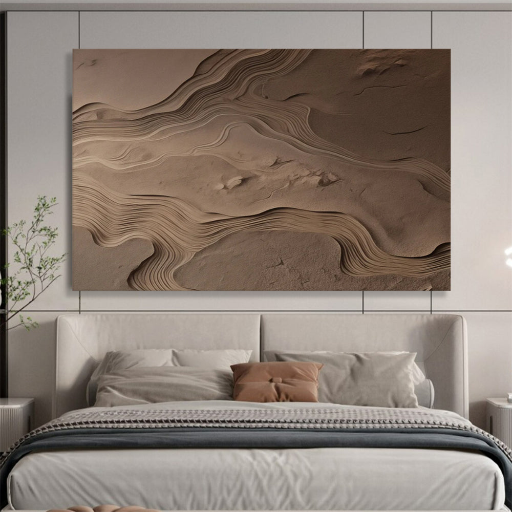 Sand Dune Texture 3D Installation Painting - Soul Decor for Wabi - Sab Style Space DLZ095