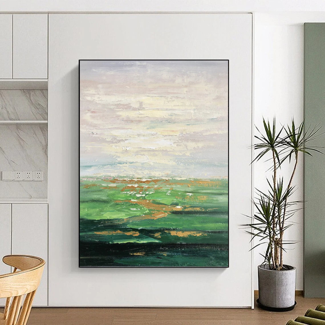 Elegant Hand - Painted Textured Abstract Canvas for Hallway & Living Room DKH1341