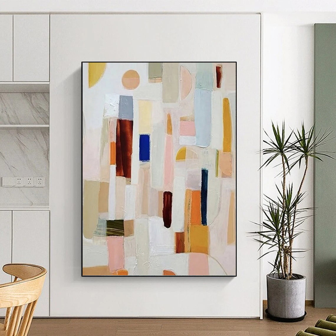 Striking Custom - Rendered Textured Canvas Abstract for Hallway & Bar DKH1069