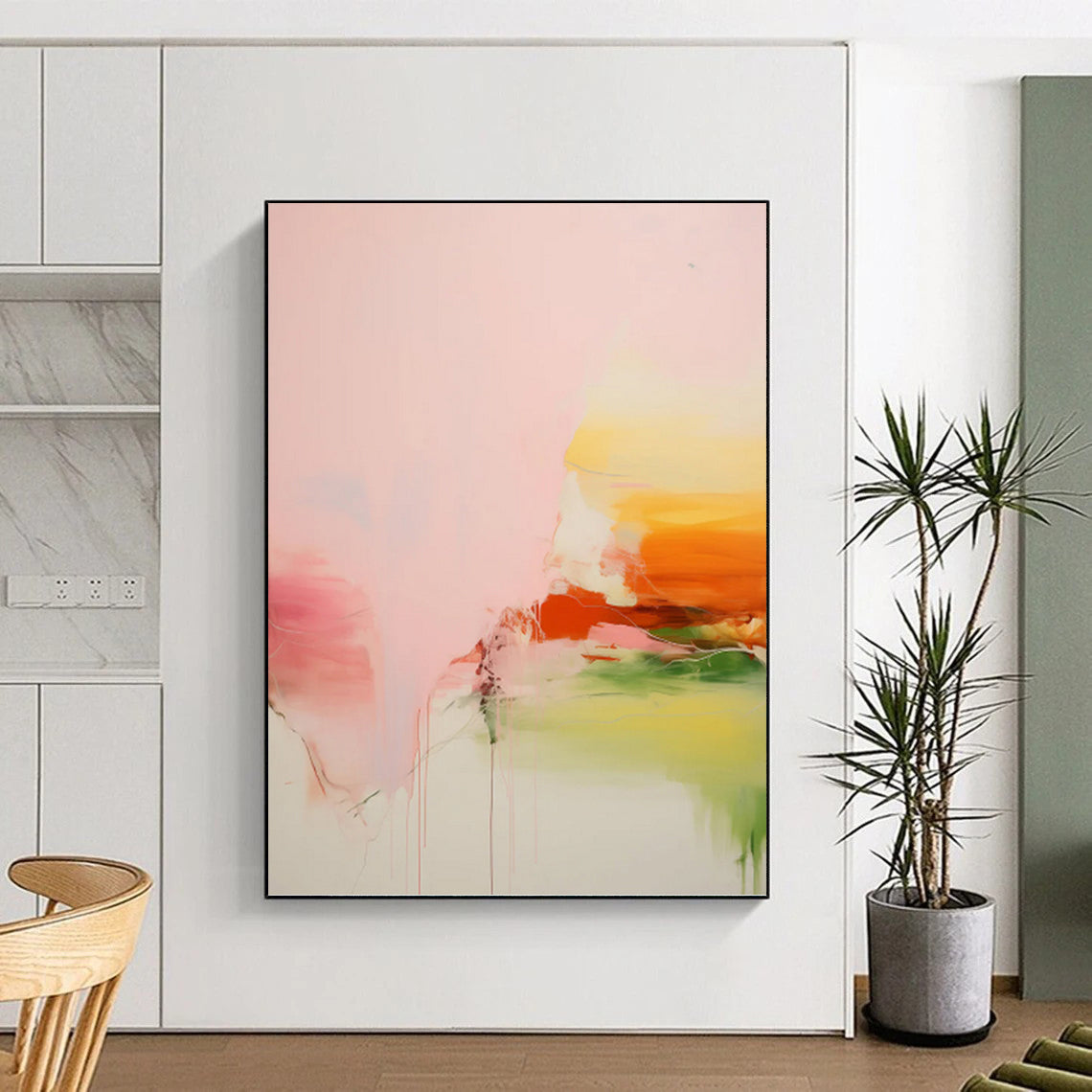 Large Hand - Painted Custom Textured Abstract Artwork for Bar & Hotel Lobby DKH0991