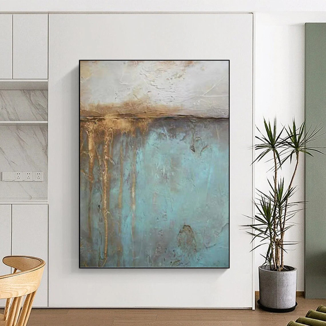 Immense Hand - Painted Textured Abstract Canvas for Office & Entryway DKH1191
