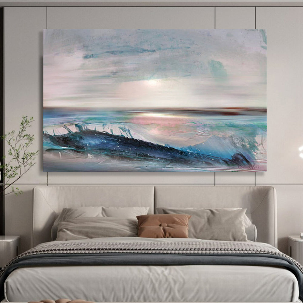 Pink - Blue Ocean Abstract: Creating a Romantic Ocean Atmosphere DLZ148