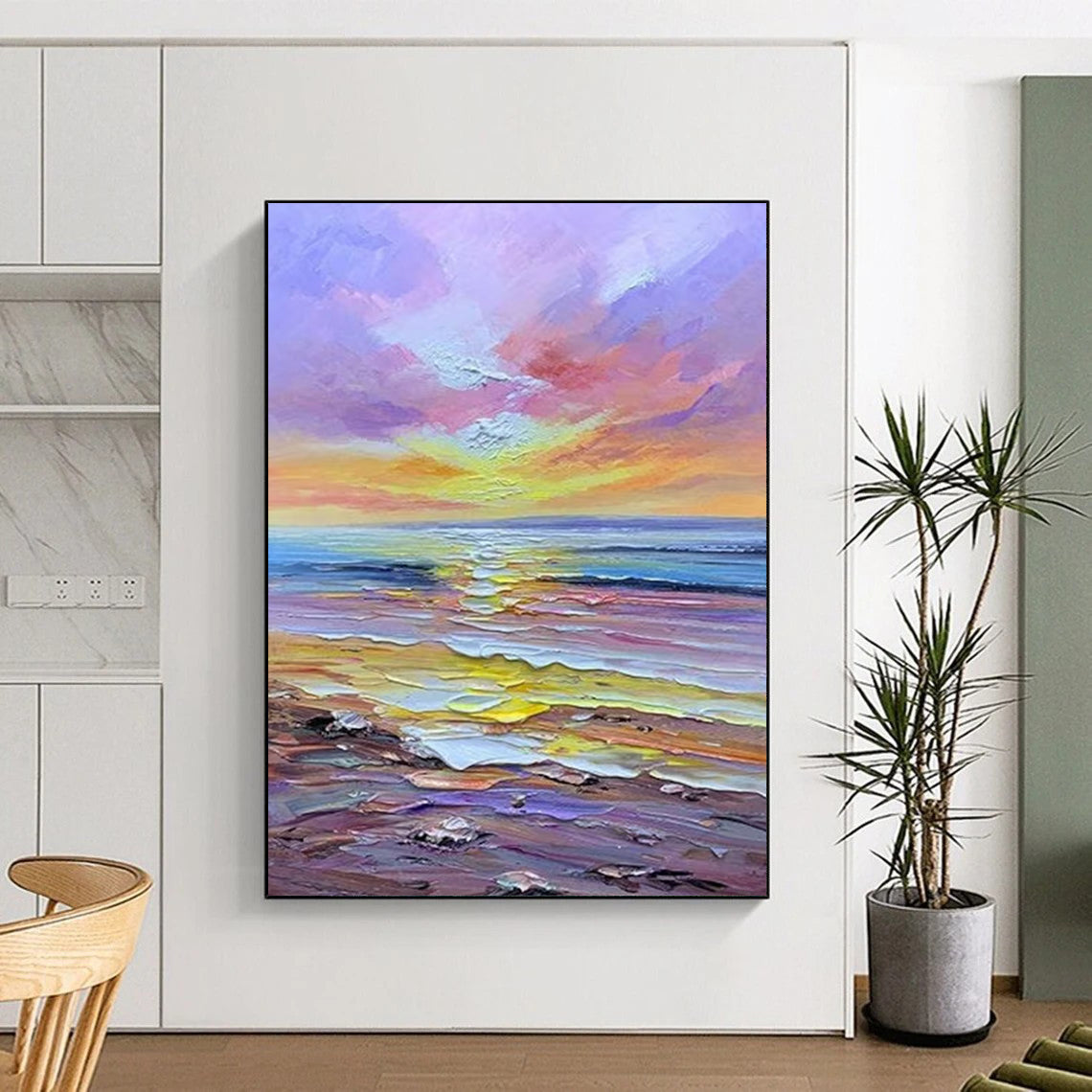 Hand-Painted Large Abstract Paintings: Textured Styles for Bar & Hotel DTP261