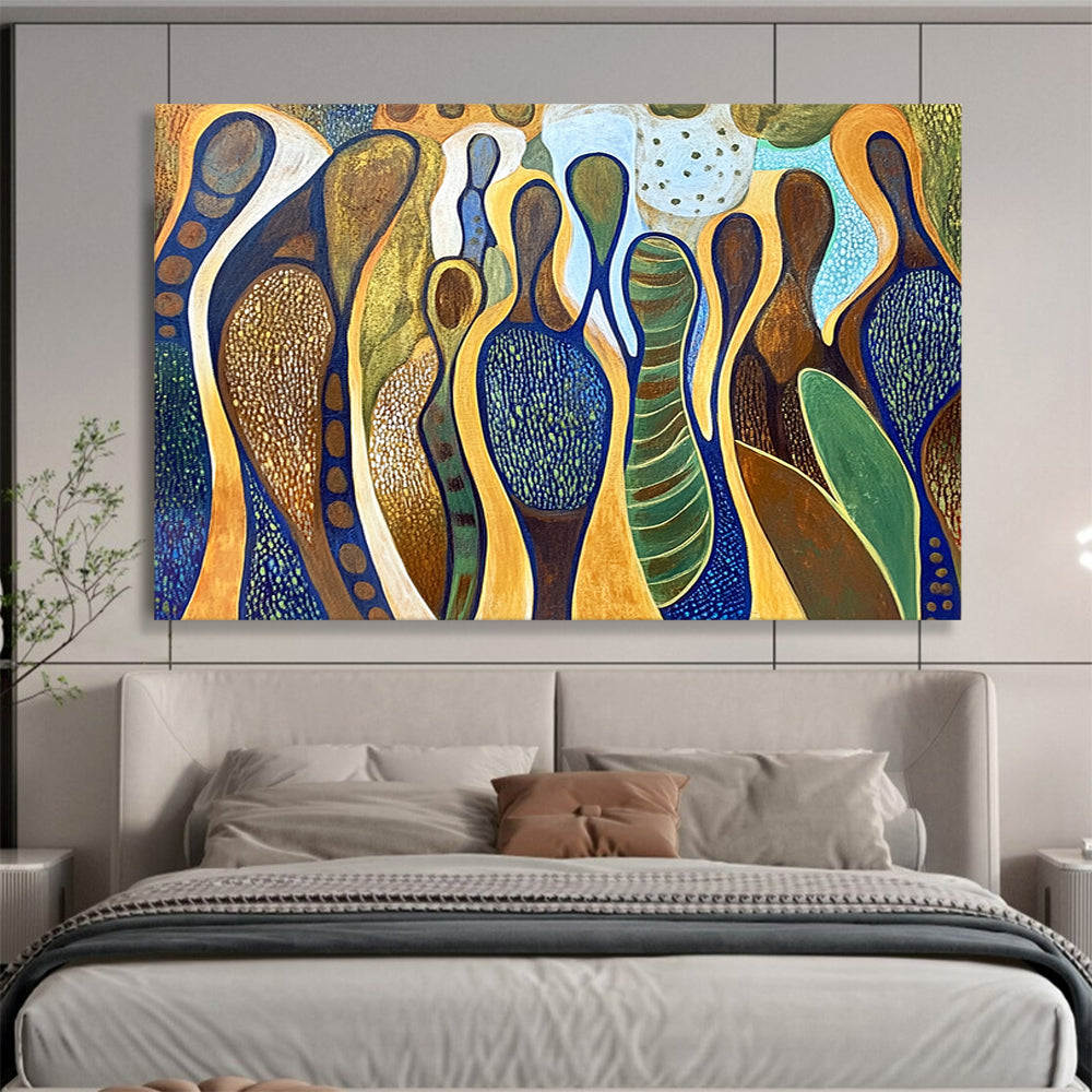 “Organic Shape Abstract” - Earthy Colors, Organic Forms - Painting On Canvas HB1411