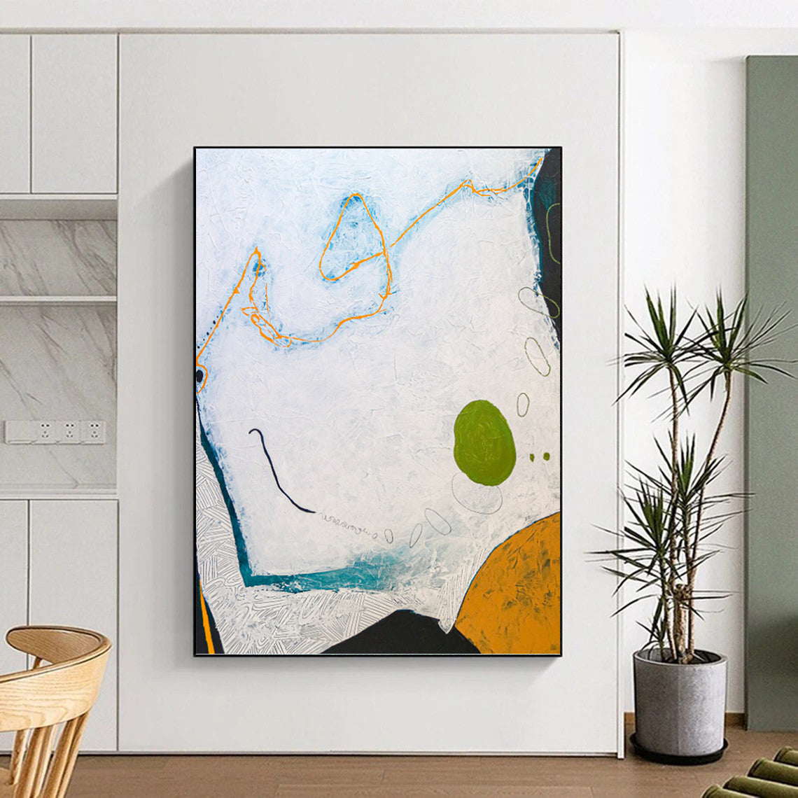 Elegant Hand - Rendered Textured Canvas Art for Hotel Suite & Living Room DKH1110