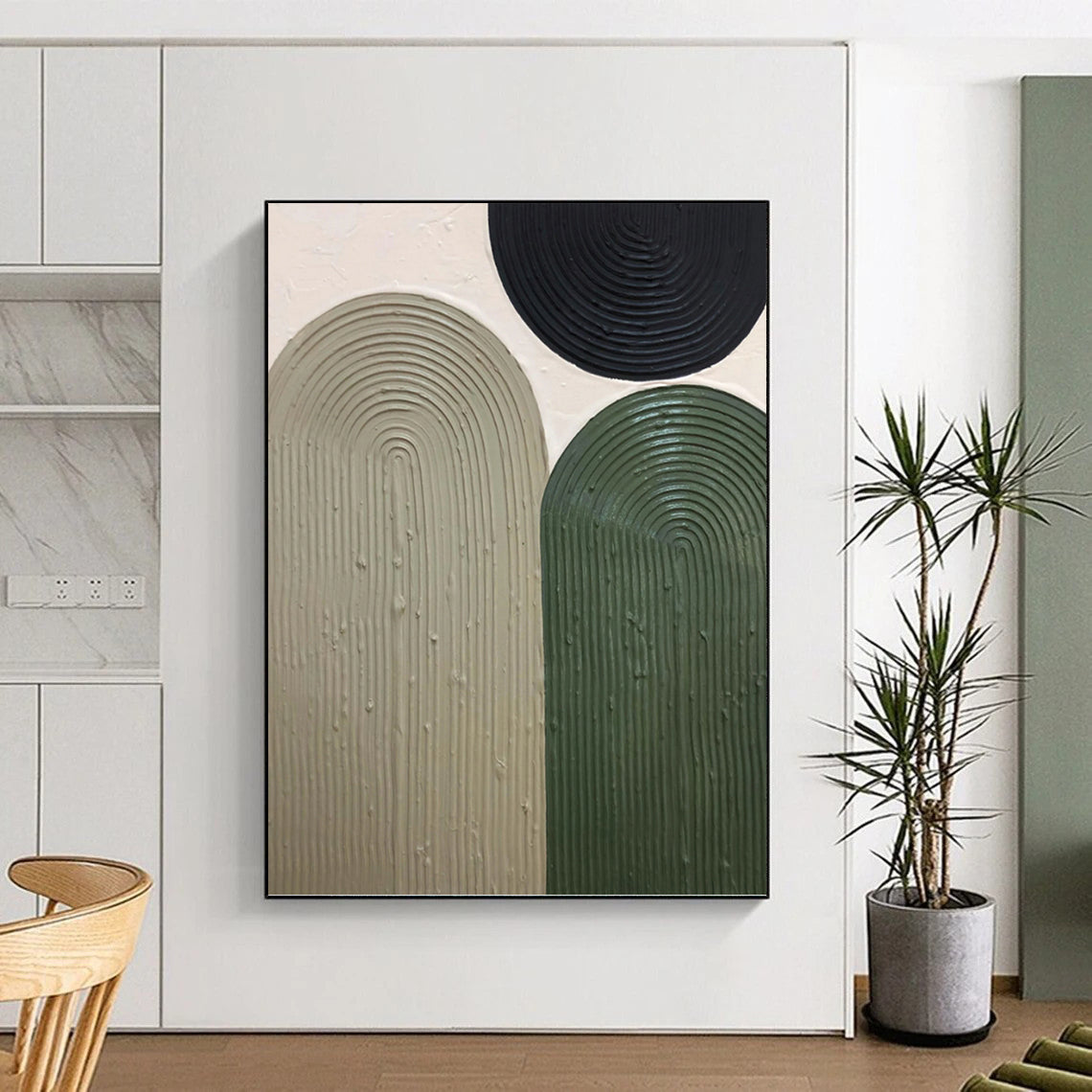 Designer - Curated Prestige: Hand - Rendered Textured Canvas Art for Hotel Suite & Living Room DKH1166