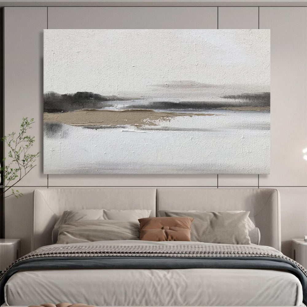 Relaxing Large Abstract Painting with Gentle Textured Motifs for Bedroom & Dining Room DKH911