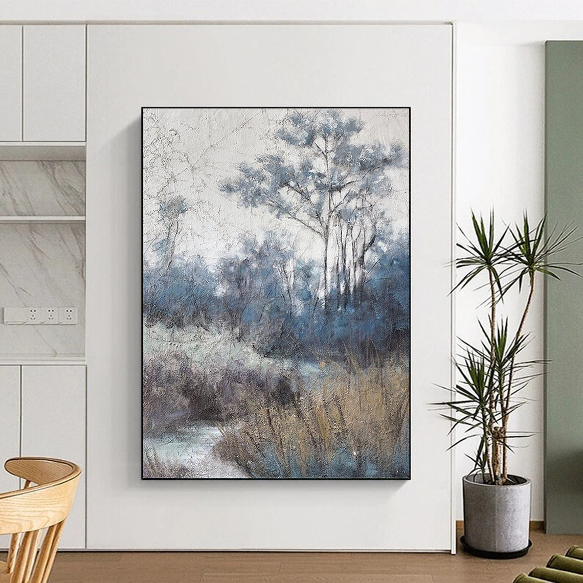 Large - Scale Hand - Painted Custom Abstract Painting (with Unique Textures), Suitable for Office and Bedroom DKH1458