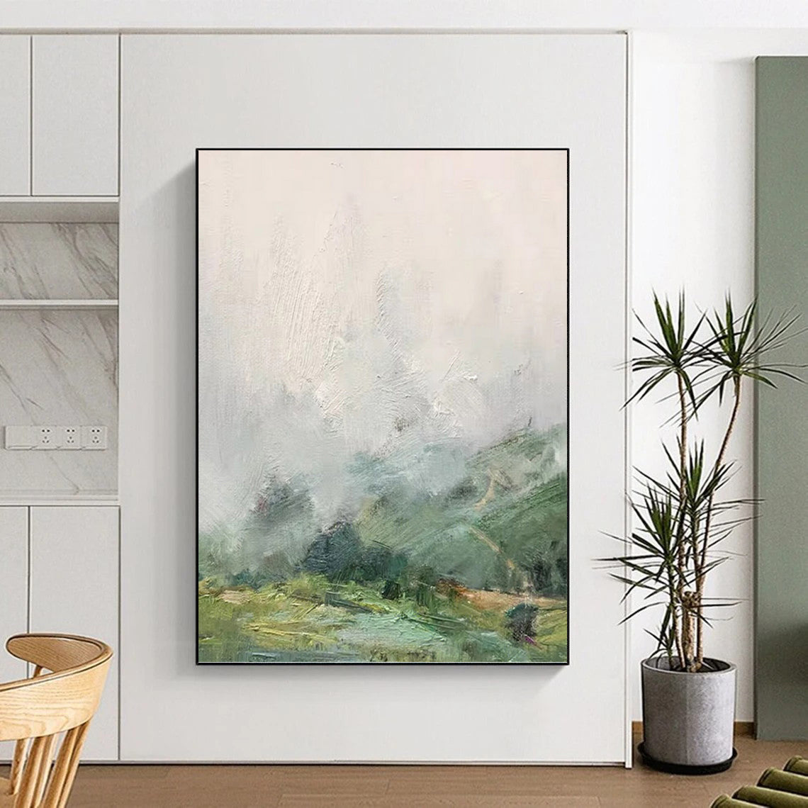 Immense - Reach Vertical Hand - Painted Custom Abstract Overture (with Intricate Textures), for Hallway and Entryway DKH1541
