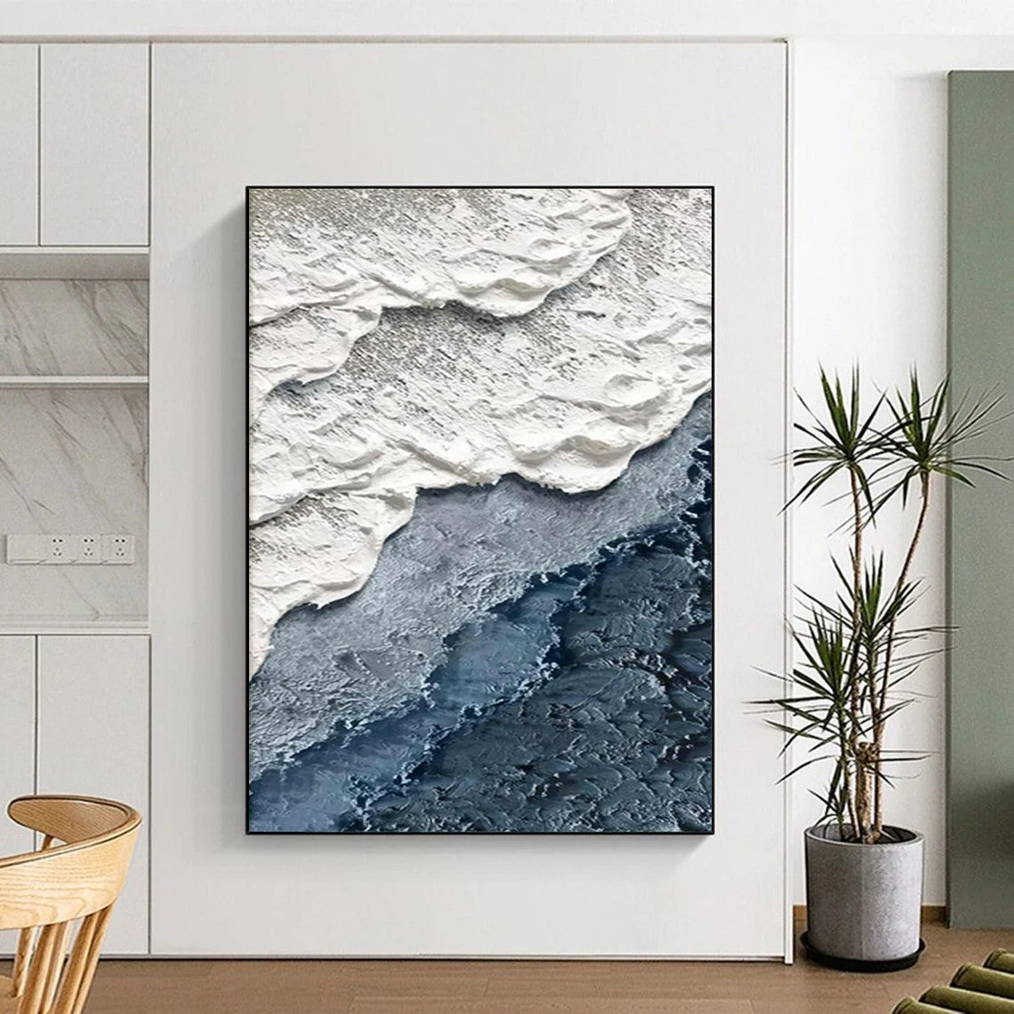 Hand-Painted Large Custom Abstract Paintings: Textured Styles for Dining Room & Bar DTP325