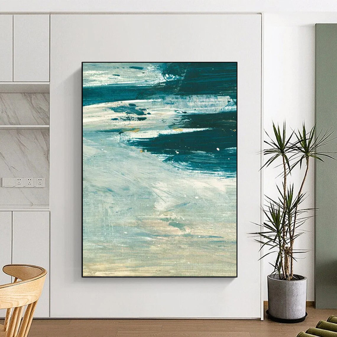 Large-Scale Custom Abstract Art: Hand-Painted, Textured Excellence DTP176