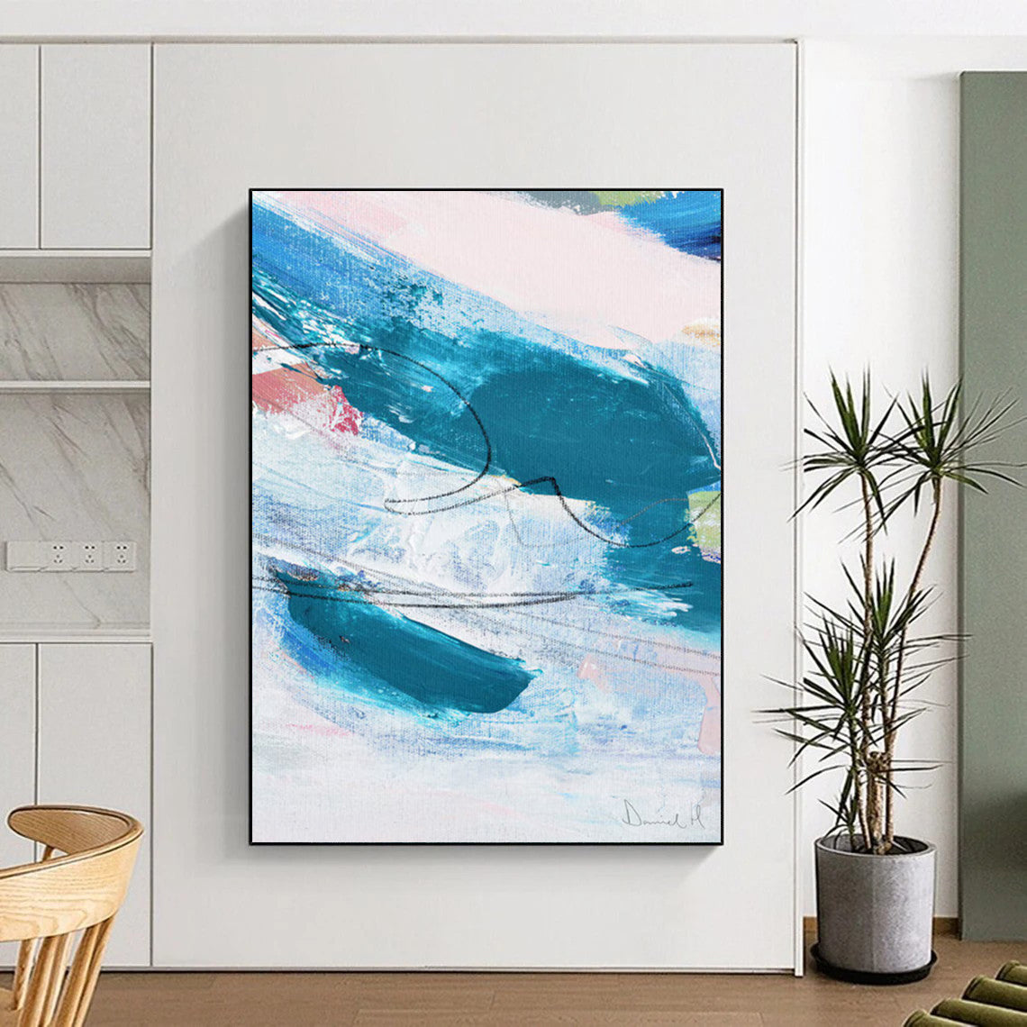 Puckered Textures: Immense - Scale Custom Abstract Creation for Bedroom and Office DTP151