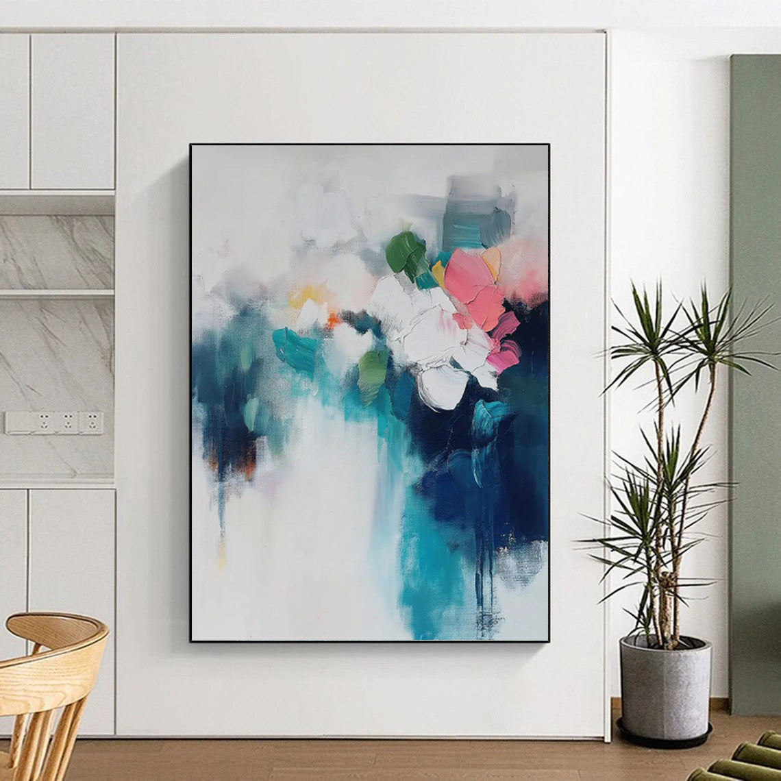 Custom - Designed Hand - Painted Textured Abstract Canvas for Bedroom & Dining Room DKH0996