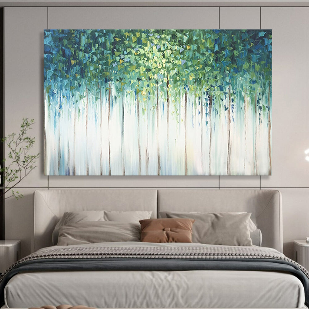 Forest Canopy Drip Painting - Nature - Inspired Living Room Art DLZ206