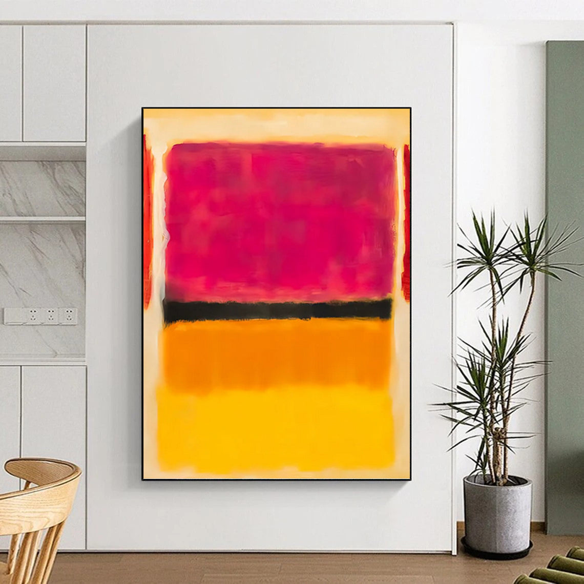 Towering Vertical Hand - Painted Custom Abstract Artifact (with Fossil Textures) for Bedroom and Office DKH1609