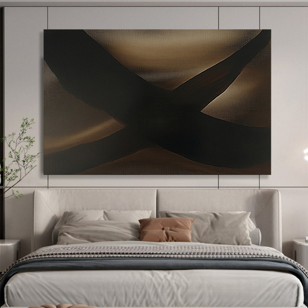 “Earthy Curves” - Brown, Black, Abstract Shapes - Acrylic Painting HB1476