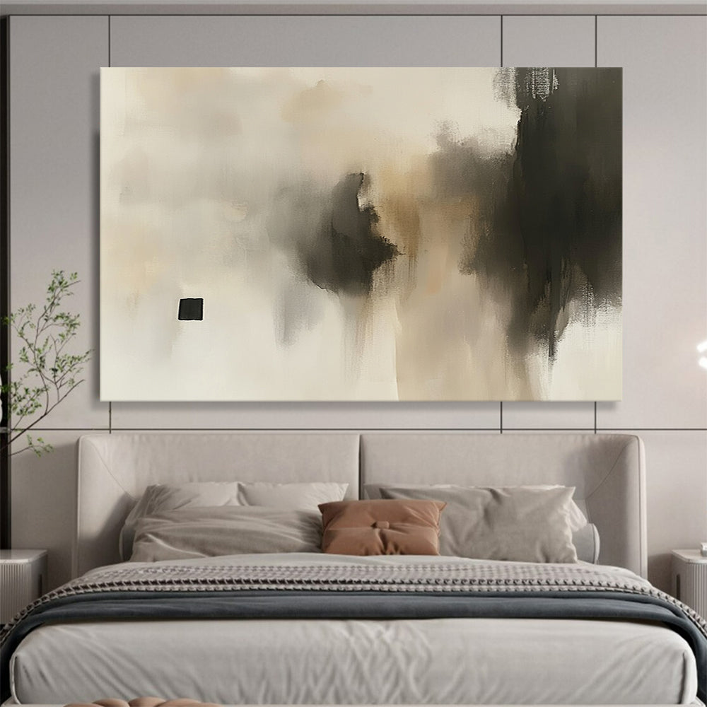 “Neutral Mist” - Beige, Gray, Black, Subtle Textures - Minimalist Acrylic Painting HB1545