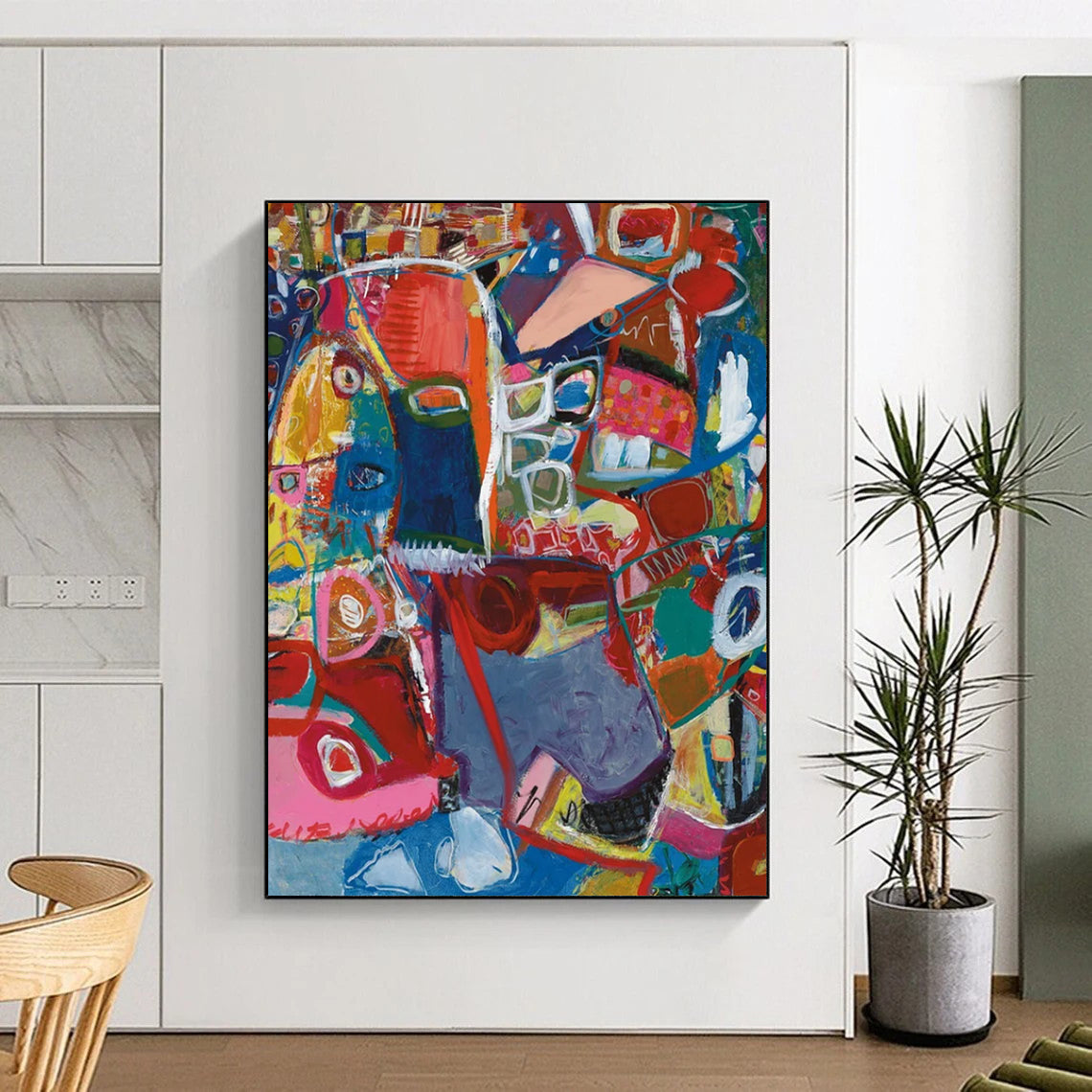 Hand-Painted Large Custom Abstract Paintings: Textured Styles for Dining Room & Bar DTP297