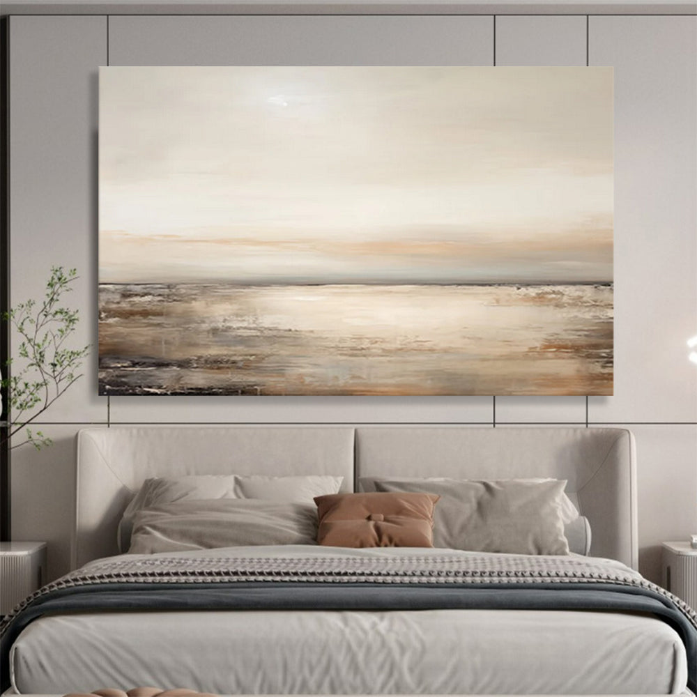 Neutral Coastal Sunset - Calm Bedroom Wall Art DLZ102