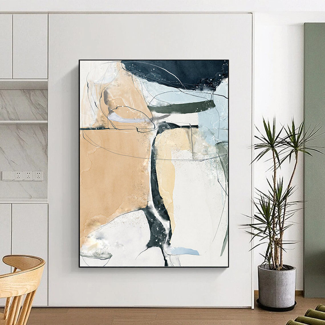 Gargantuan - Sized Vertical Hand - Painted Custom Abstract Marvel (with Distinctive Textures), Transforming Office and Hallway DKH1523