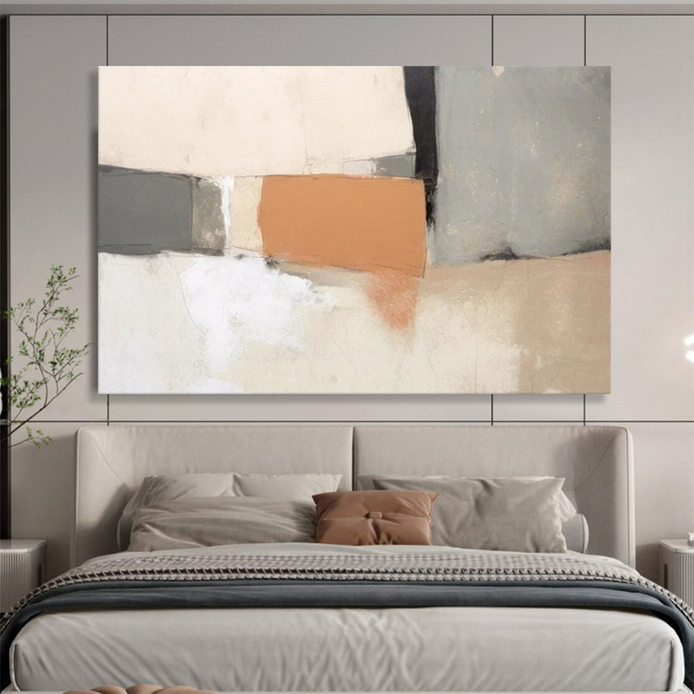 Neutral Tones Geometric Abstract - Cozy Living Room Charm DLZ076