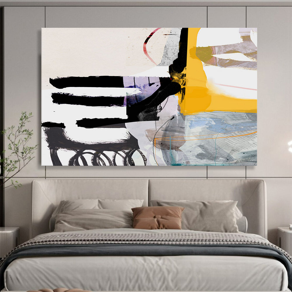 Bold Color Block Collage - Modern Living Room Statement DLZ112