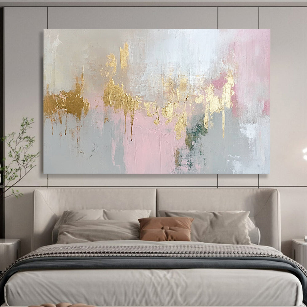 “Colorful Abstract Reflection” - Blue, orange, yellow, red; Abstract reflection with vibrant colors; Acrylic Painting On Canvas HB1281