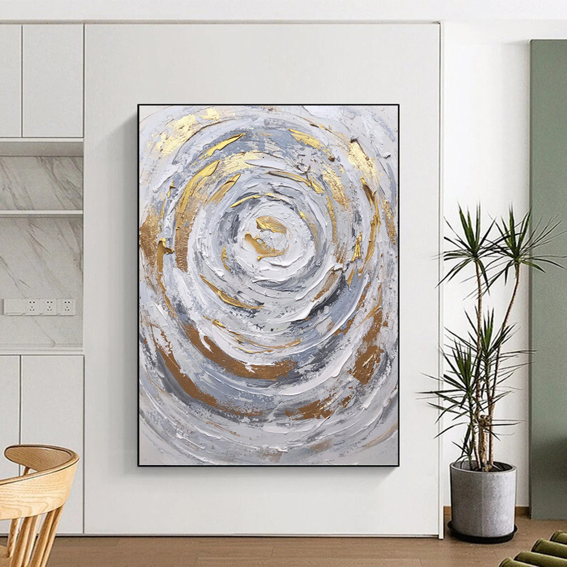 Dynamic Hand - Painted Textured Abstract for Office & Entryway DKH1286