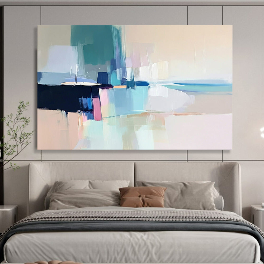“Pastel Abstract Coastal” - Pastel Tones, Abstract Coastal Scene, Soft Brushstrokes HB1120
