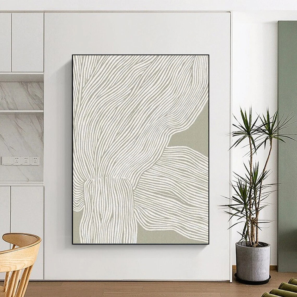 Designer - Crafted Hand - Painted Textured Canvas Abstract for Living Room & Office DKH1119