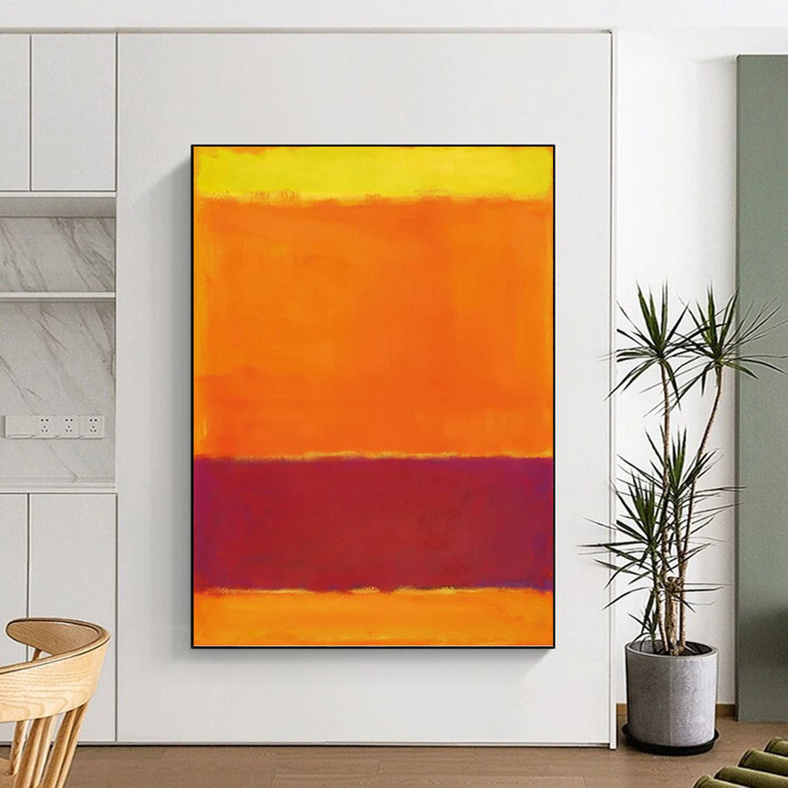 Monumental Vertical Hand - Painted Custom Abstract Tapestry (with Celestial Textures) for Office and Hotel Lobby DKH1607