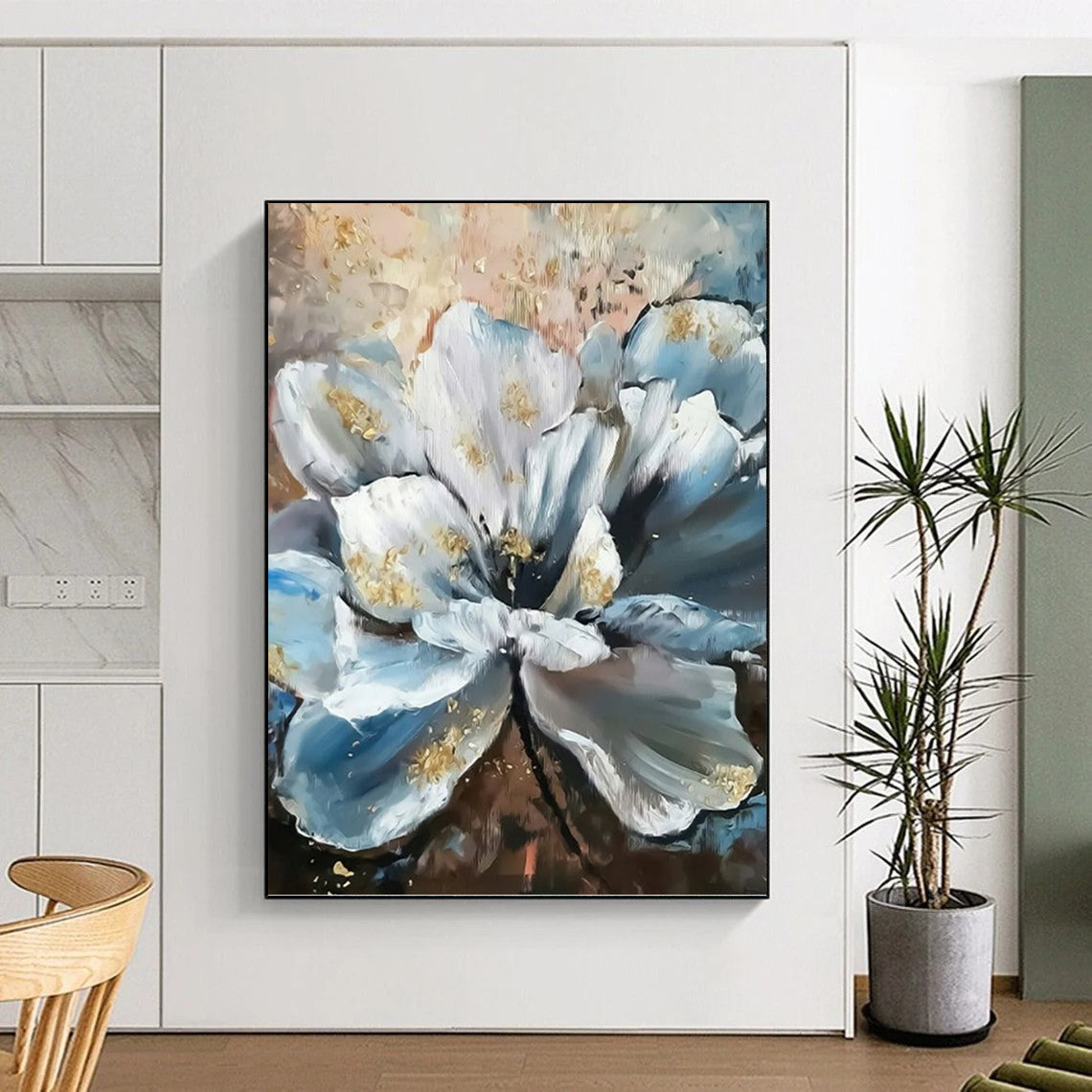 Large Vertical Custom Abstract Hand - Painted Canvas for Office and Bar DKH1635