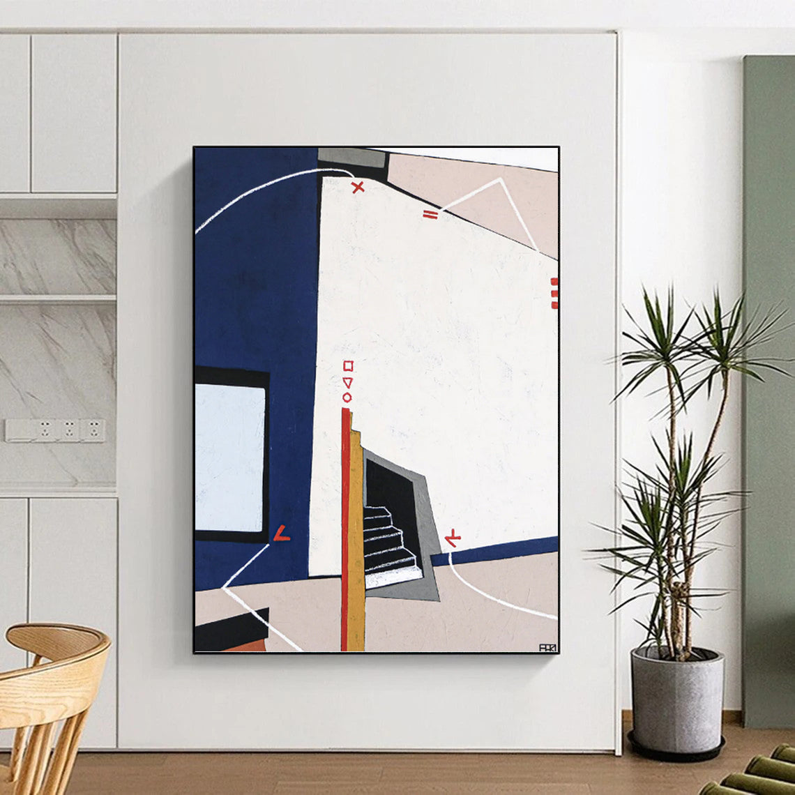 Breathtaking Hand - Painted Textured Canvas Mural for Living Room & Hotel Lobby DKH1106