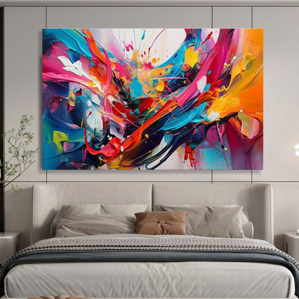 Large - Format Textured Hand - Painted Abstract Painting for Decor Upgrades DKH690