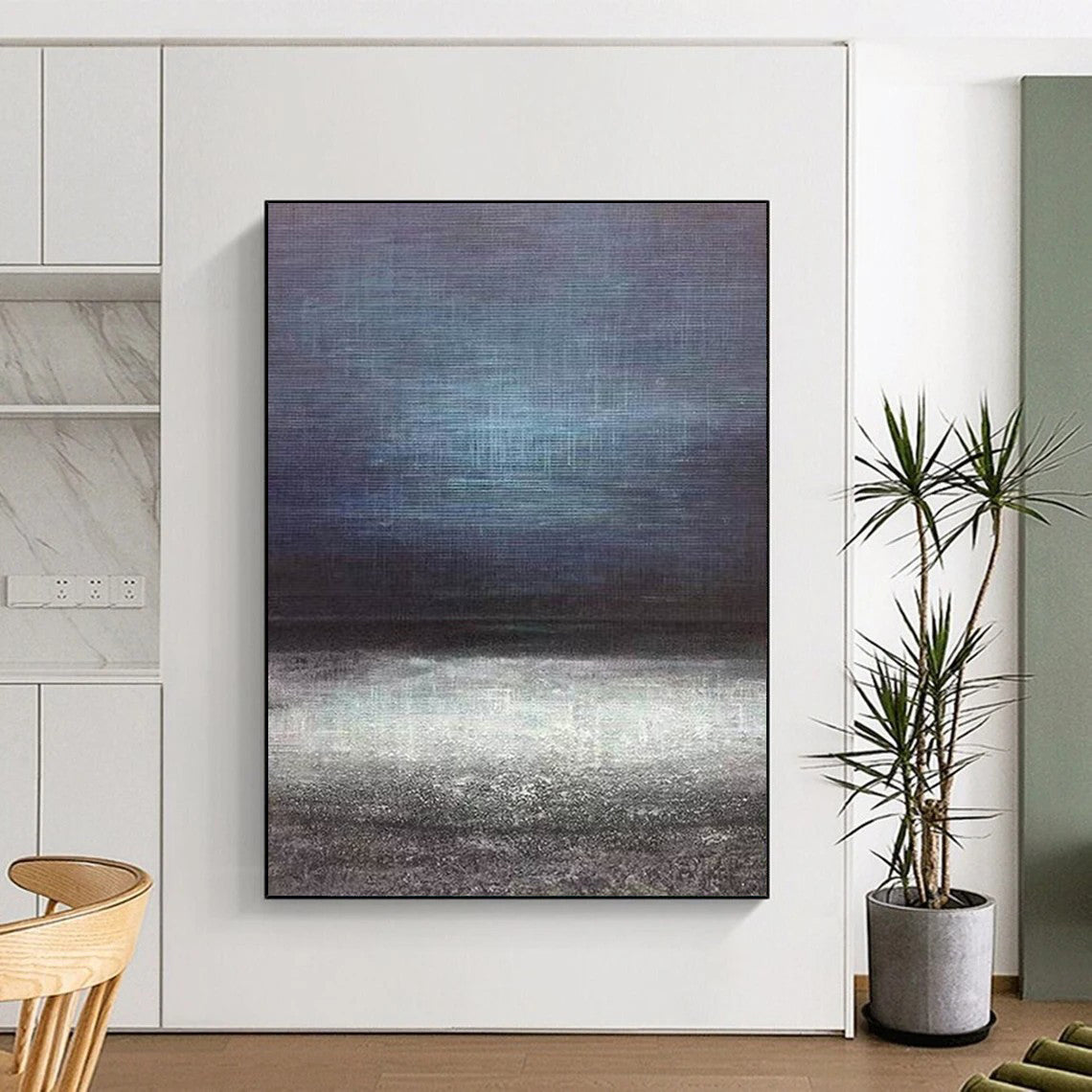 Large-Scale Custom Abstract Paintings: Hand-Painted Textures for Office & Hallway DTP259