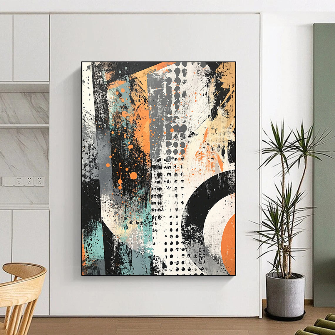 Urban - Inspired Abstract Art "Street Energy" Painting On Canvas HB297