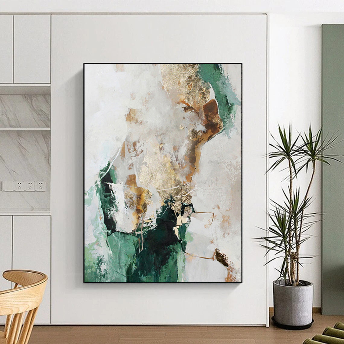 Custom - Designed Hand - Painted Textured Abstract Canvas for Bedroom & Office DKH1008