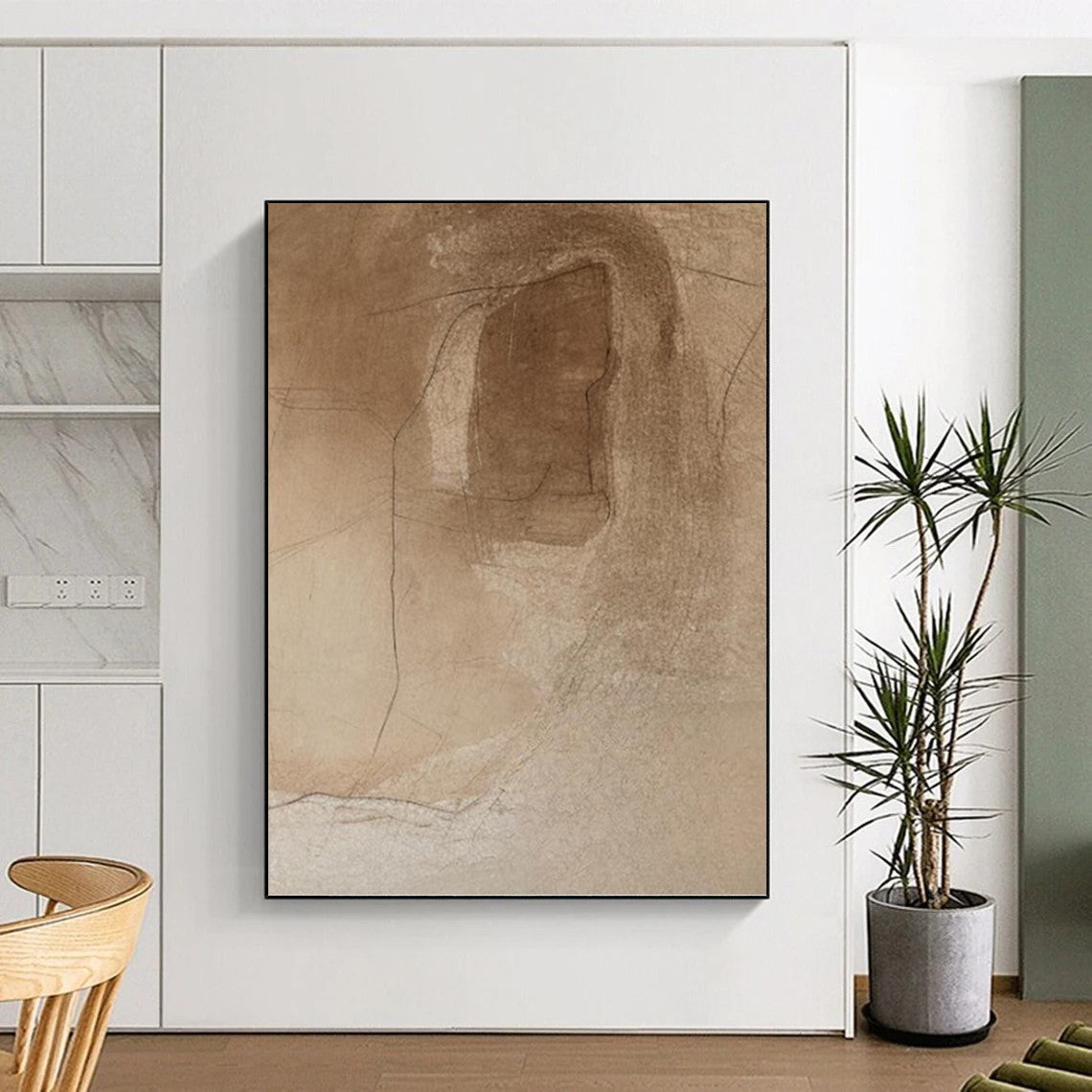 Vertical Hand - Painted Large Custom Abstract Creation for Bedroom and Living Room DKH1659