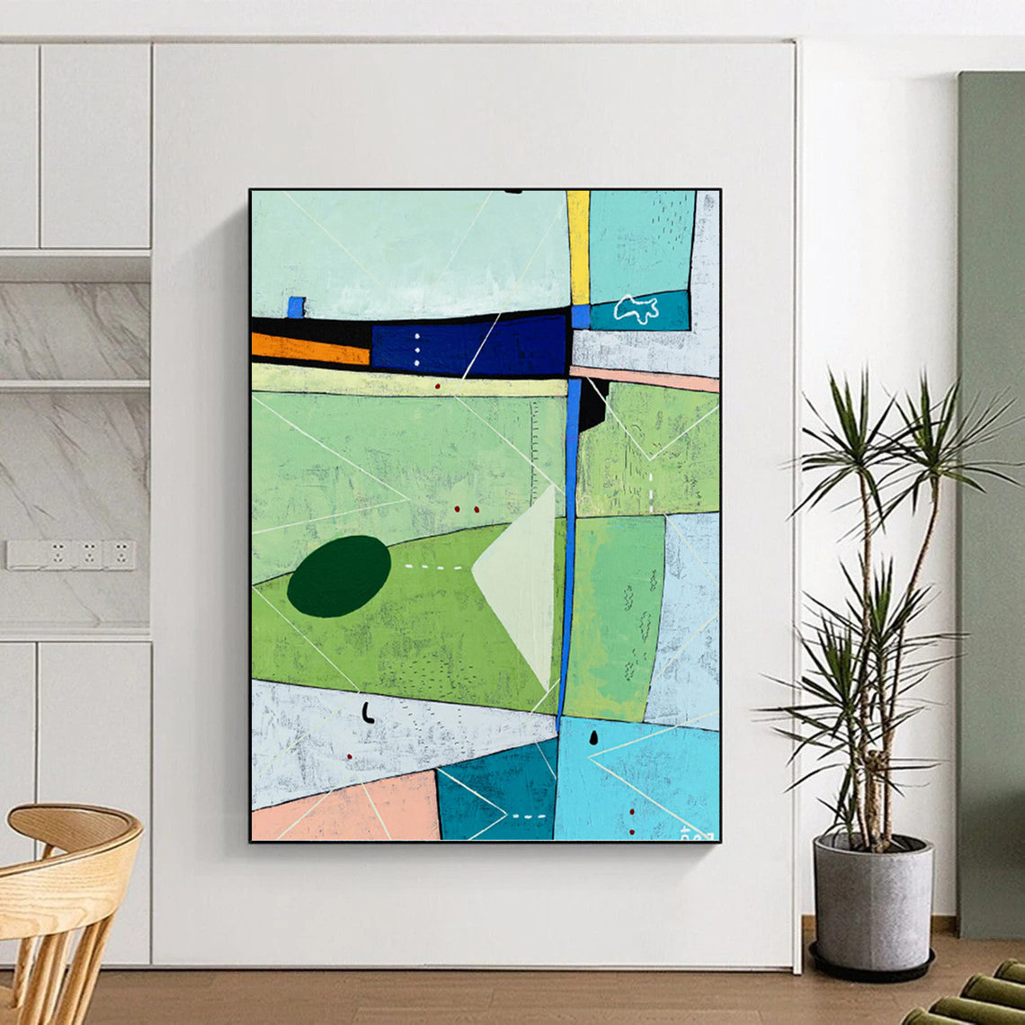 Stunning Hand - Rendered Textured Canvas Abstract for Dining Room & Hotel Suite DKH1104