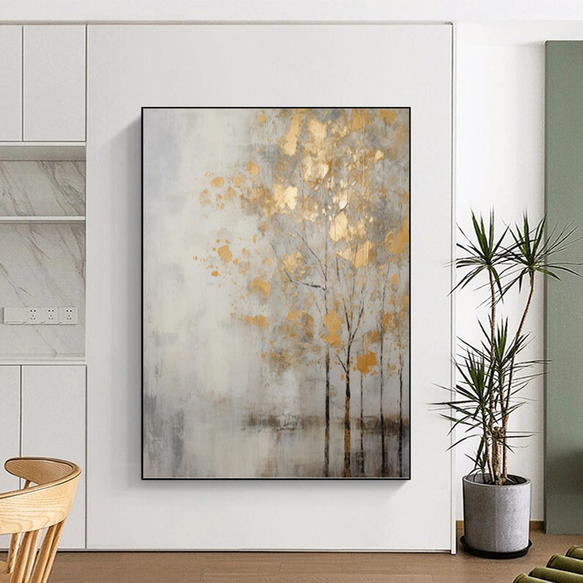 Grand Custom - Painted Textured Canvas Abstract for Entryway & Bar DKH1055