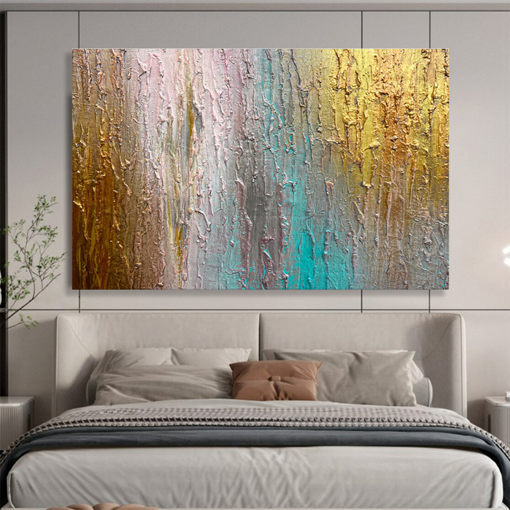 Cozy Large Abstract Painting with Plush Textured Surfaces for Bedroom & Hallway DKH916