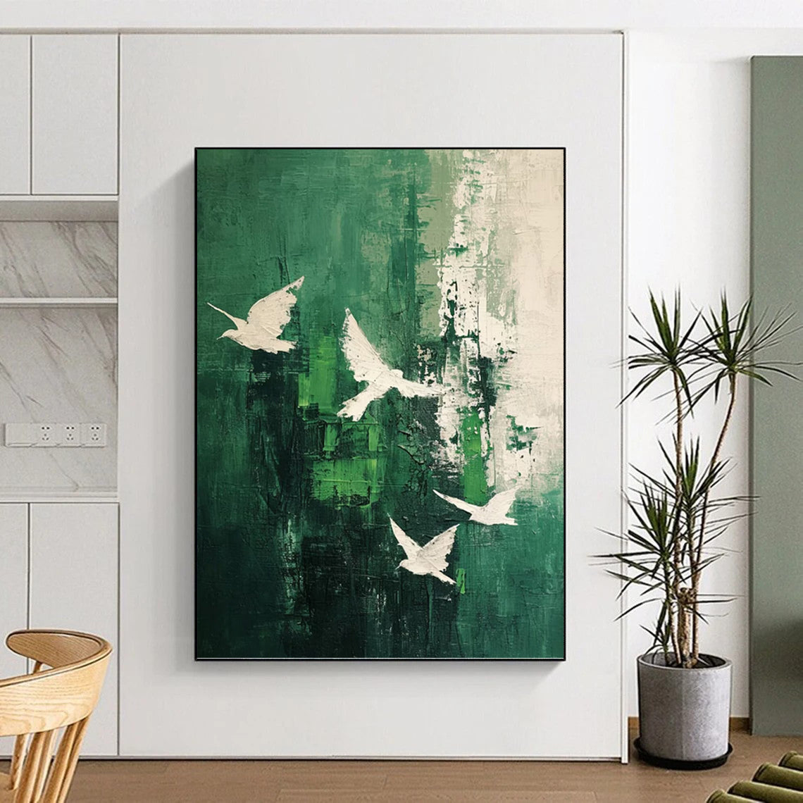 Reflective Hand - Painted Textured Abstract for Office & Dining Room DKH1311
