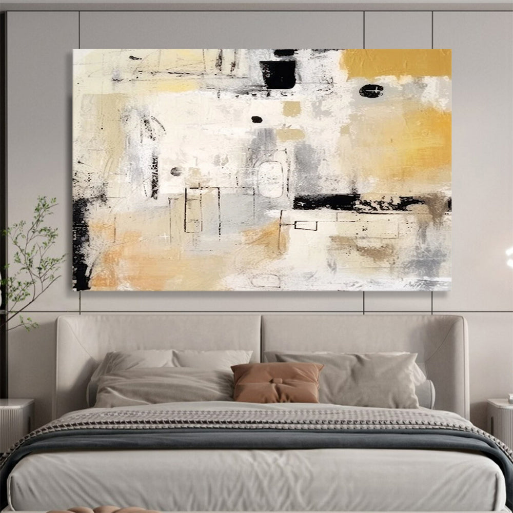 Neutral Tones Abstract - Sophisticated Living Room Art DLZ061