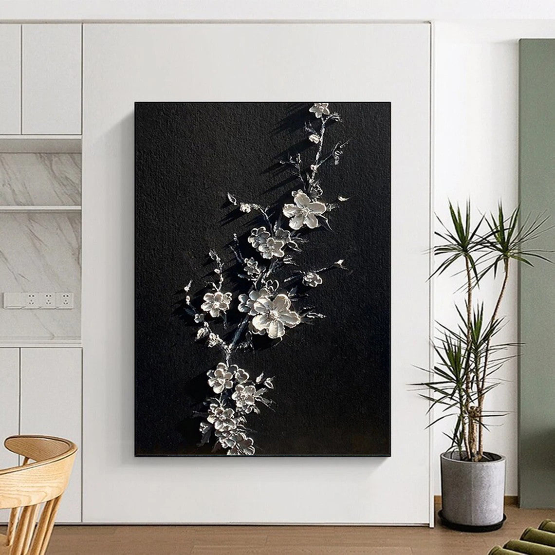 Colossal - Sized Vertical Hand - Painted Custom Abstract Dithyramb (with Expressive Textures), for Living Room and Bar DKH1543