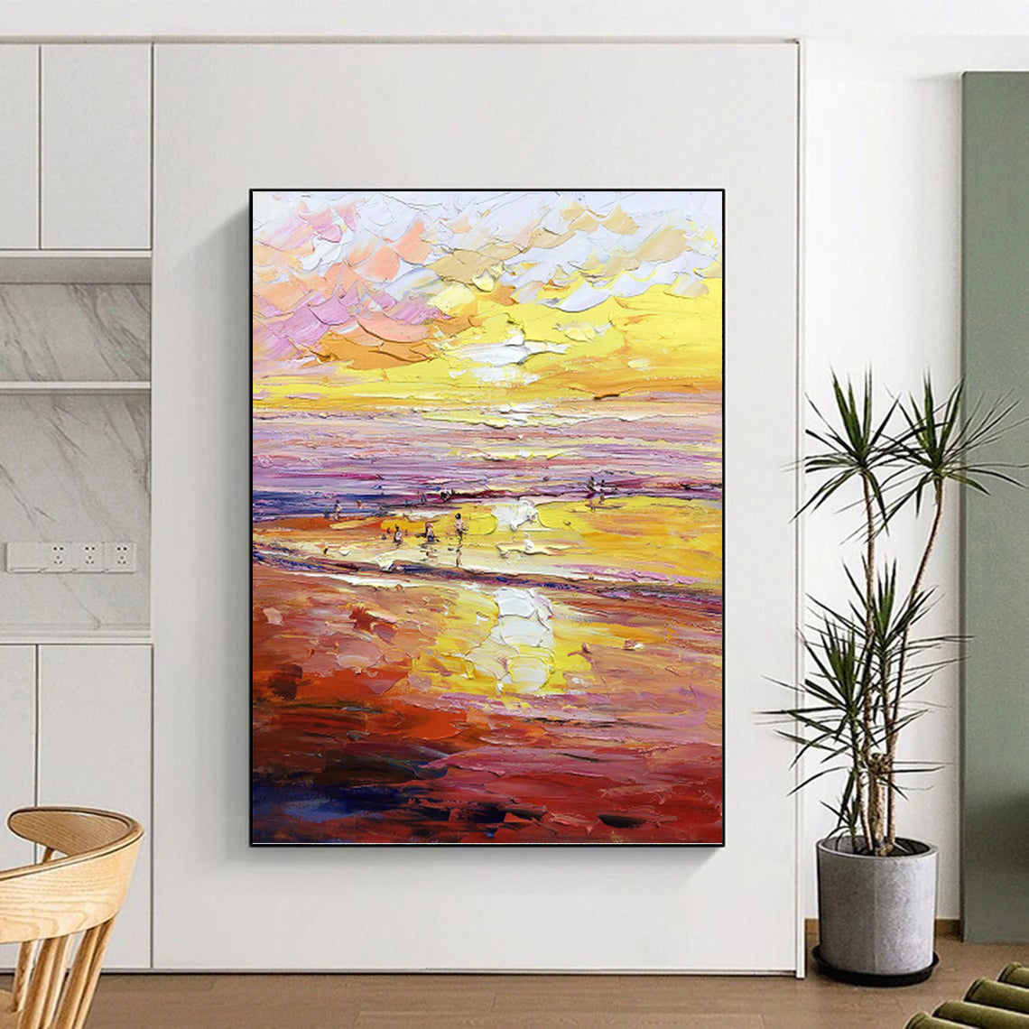 Tranquil Hand - Painted Textured Abstract for Bedroom & Hotel DKH1306